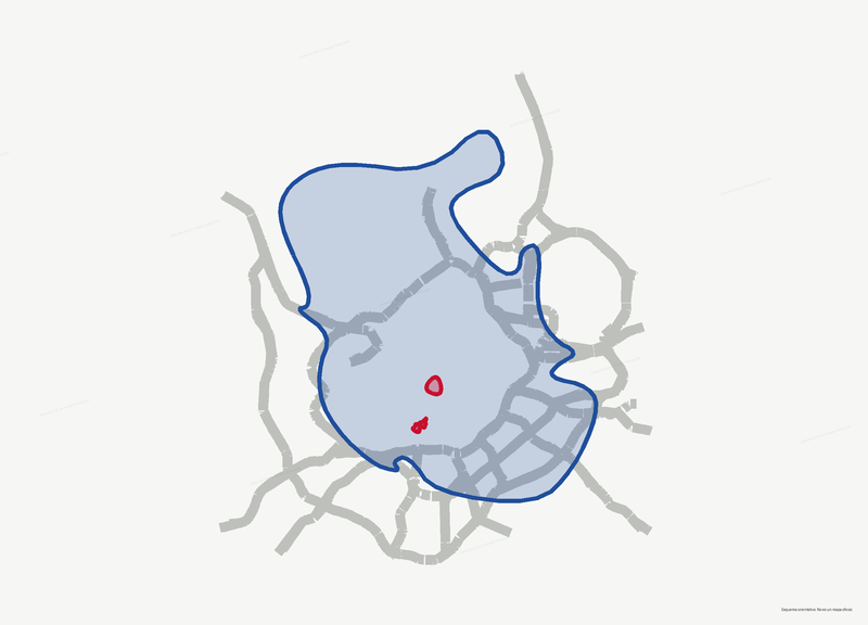 Esquema orientativo de la zona de bajas emisiones de Madrid